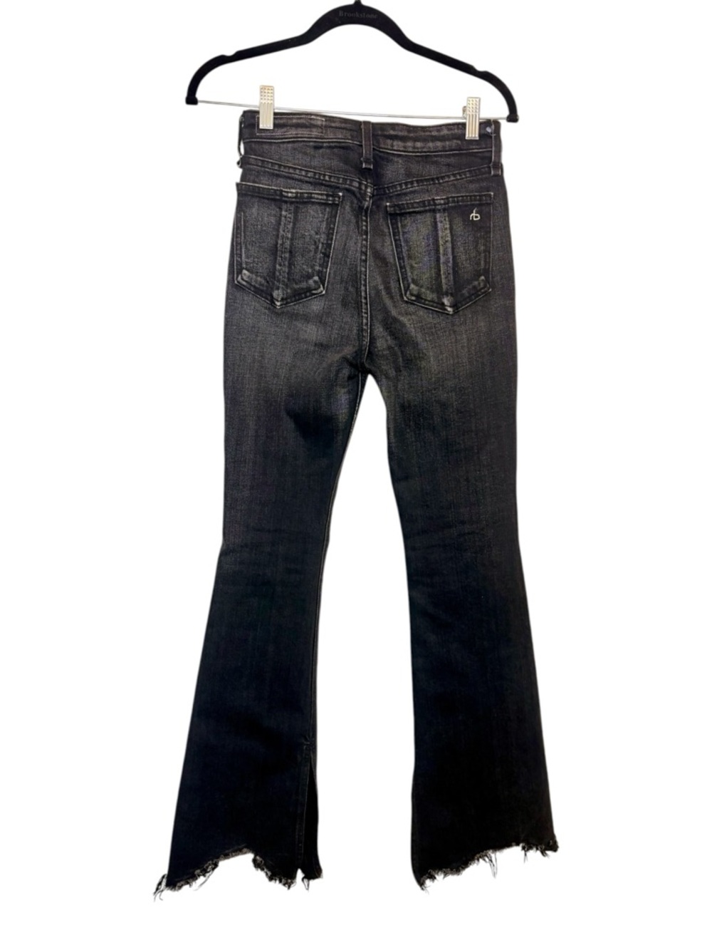 Rag & Bone Nina High-Rise Flare Onyx Black Size 24 - Picture 5 of 11